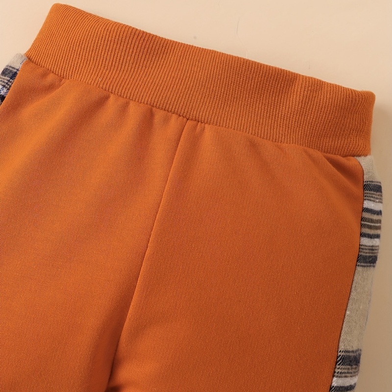 2-Piece Plaid Bear Baby Newborn Sweatshirt Set