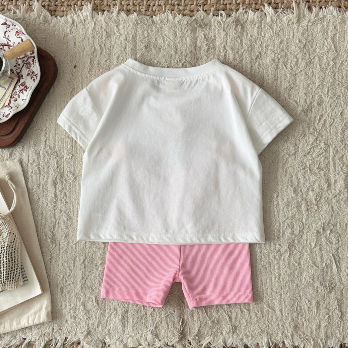 Baby Girl Summer Cotton Flower Top and Shorts Set