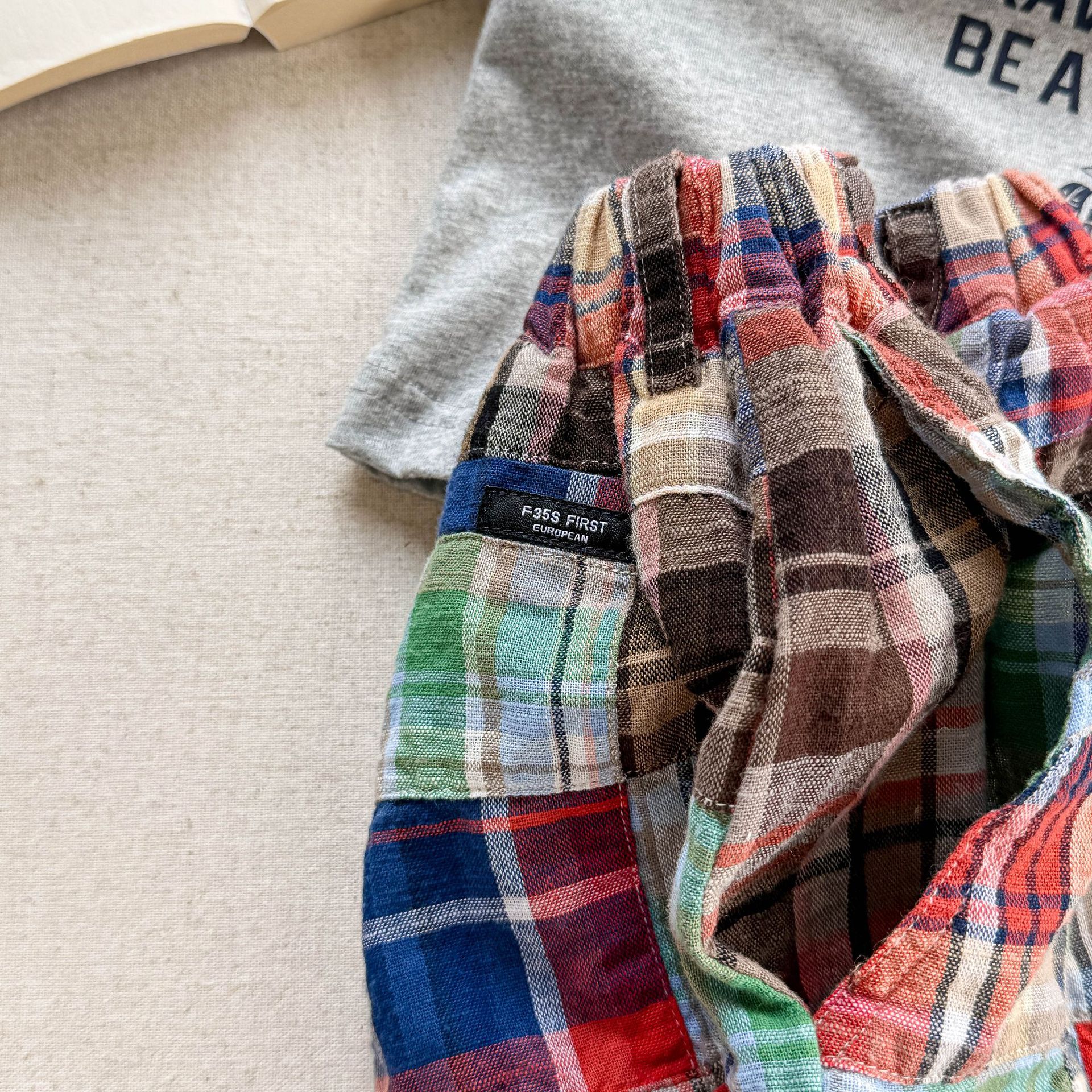 Kids Colorful Plaid Shorts (12M-9Y）