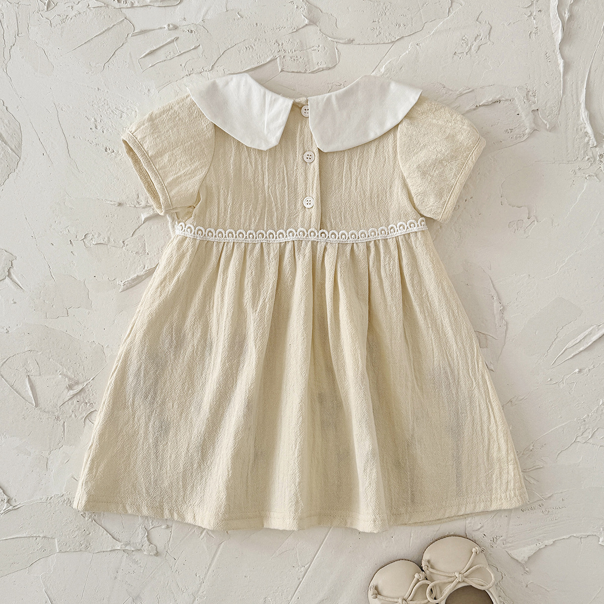 Baby Girl Embroidered Peter Pan Collar Dress