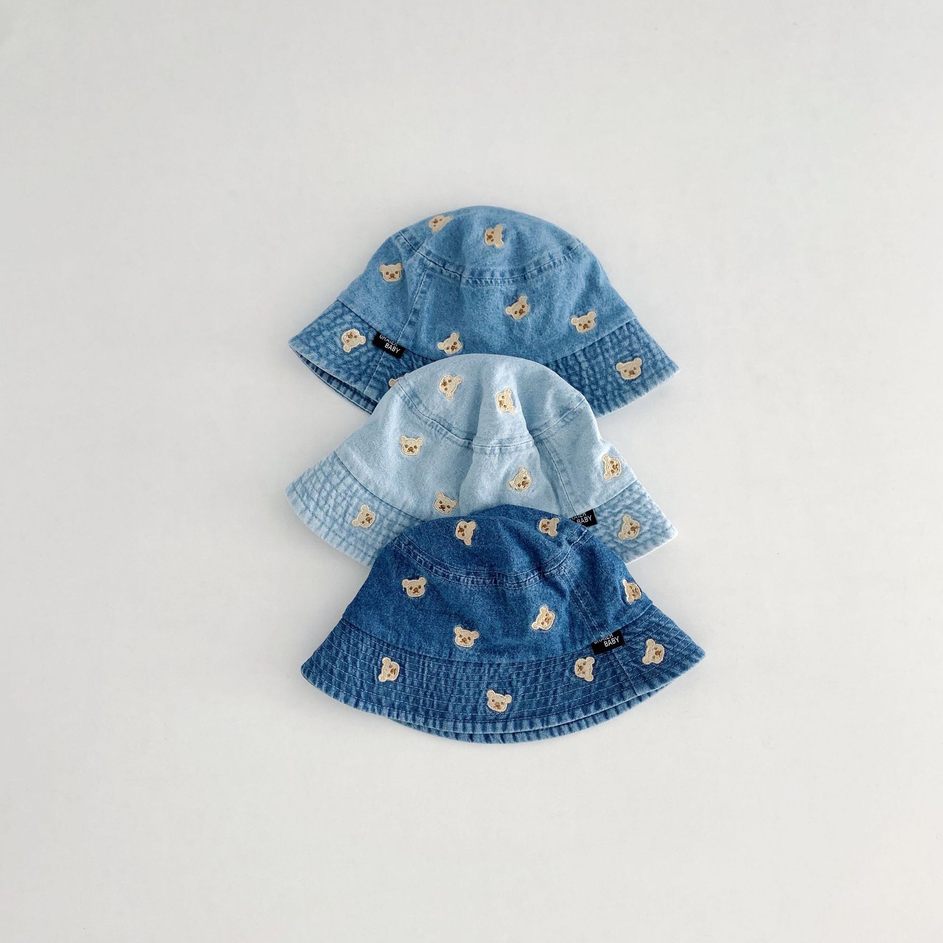 Baby Toddler Little Bear Embroidery Cowboy Bucket Hat