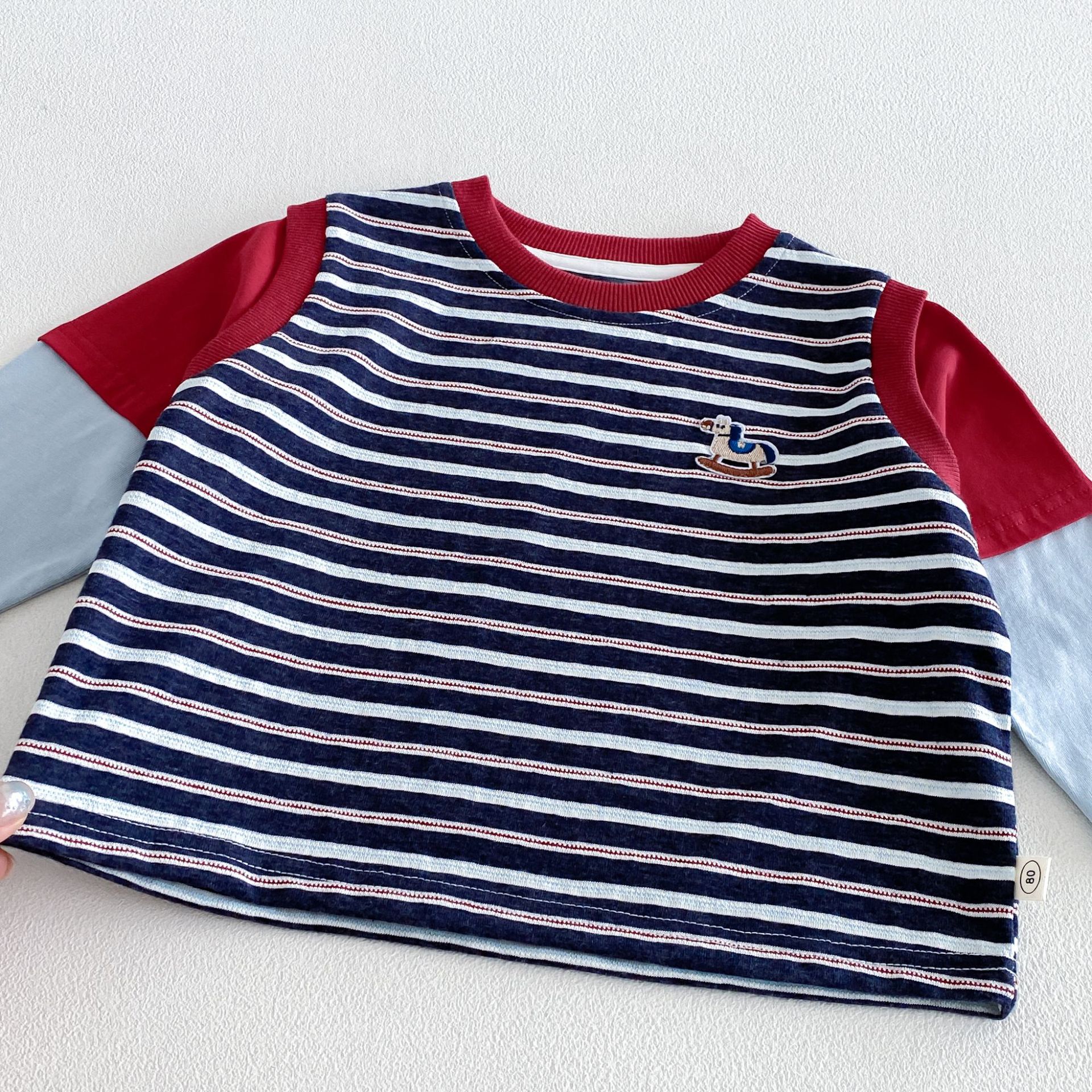 Kids Contrasting Colors Stripe T-shirt