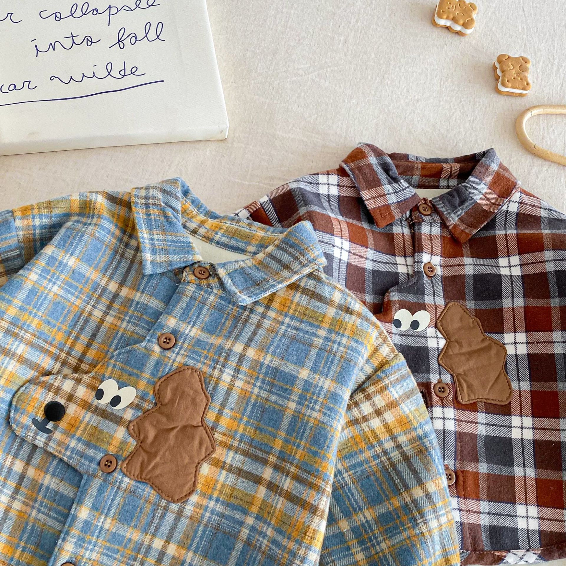 Baby & Kid Checkered Dog Fleece Outerwear