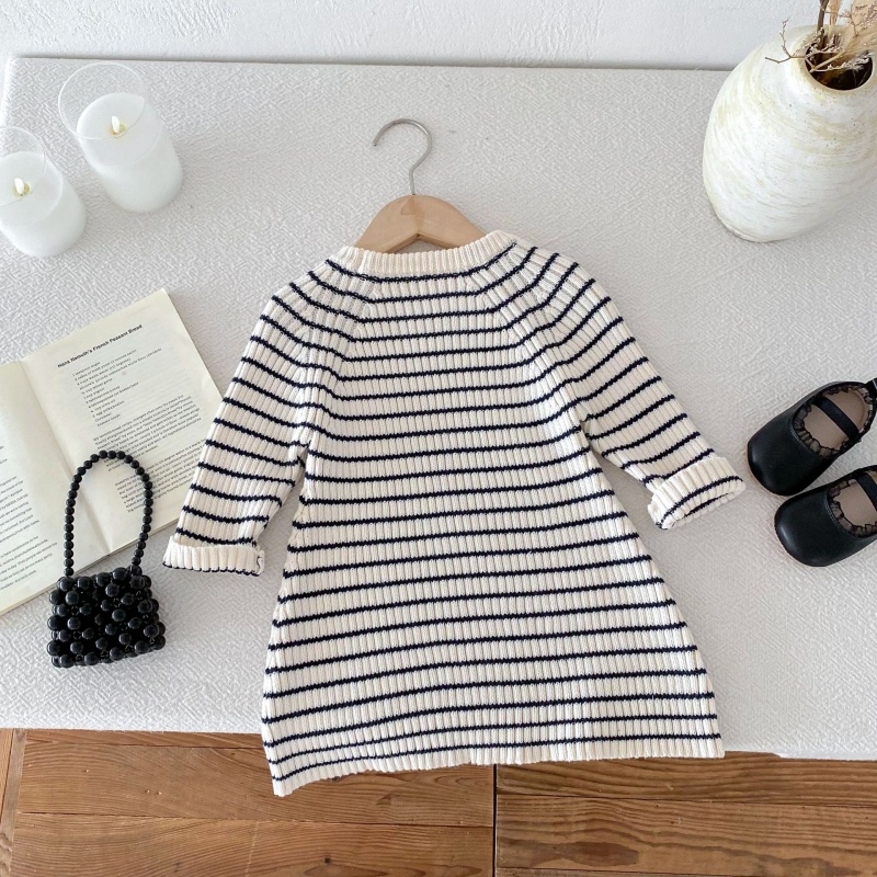 Baby Toddler Girls Striped Knit Sweater Dress