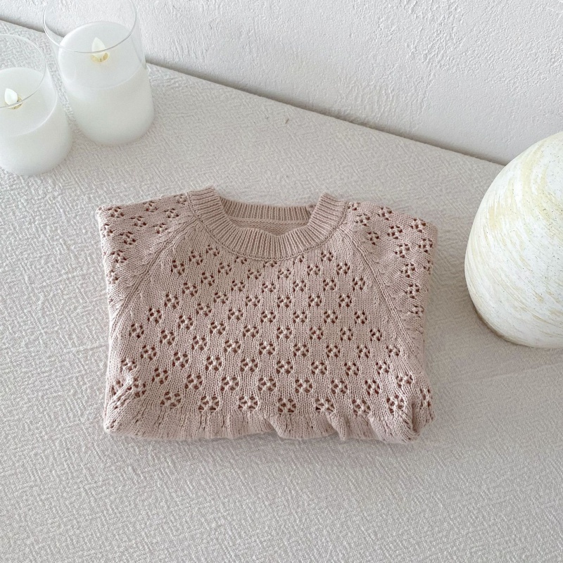 Baby Toddler Girls Lace-Up Bubble Sleeve Knit Dress