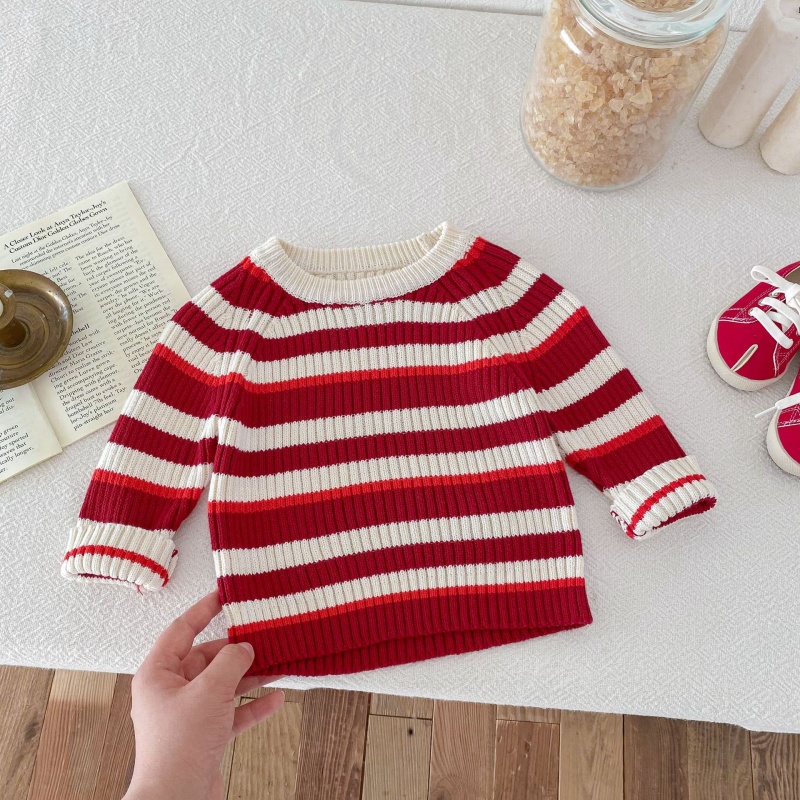 Baby Toddler Red Striped Sweater