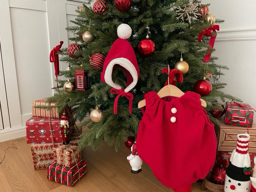 Baby Christmas Vest Hooded Romper