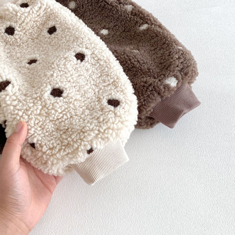 Baby Toddler Fleece-Lined Polka Dot Shearling Pants