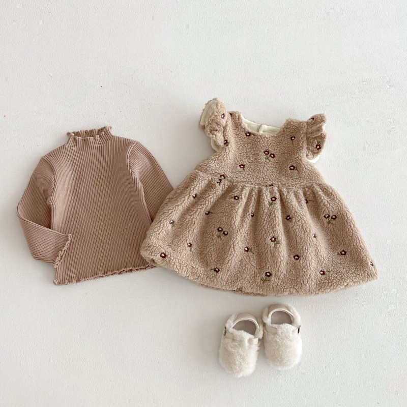 Baby Toddler Girls' Floral Fleece Vest Dress