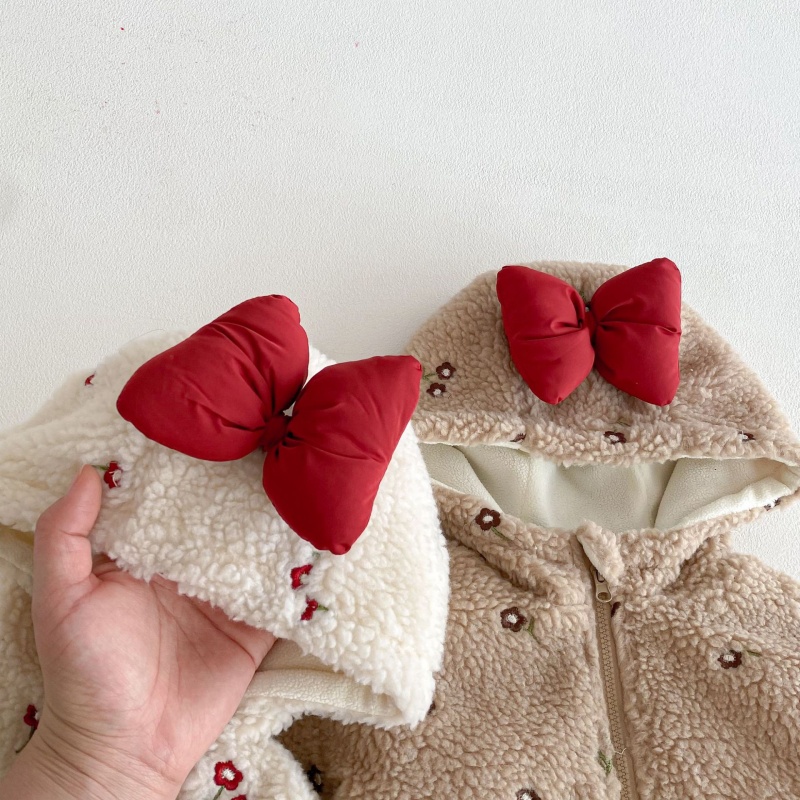 Baby & Kids' Girls Floral Print Bow Outerwear
