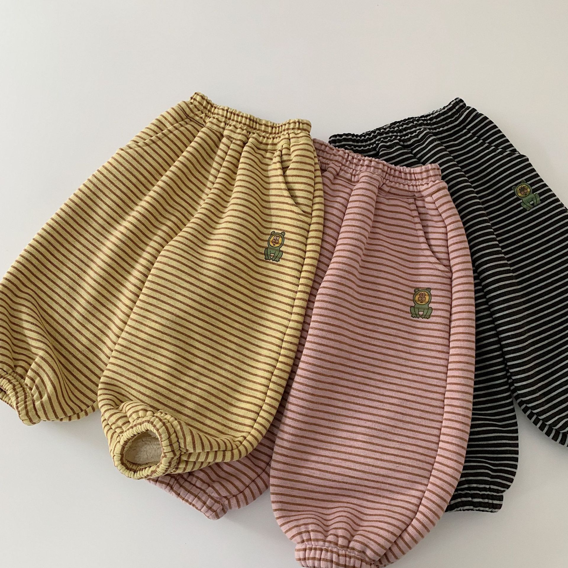 Kid Boy Bear Stripe Casual Pants