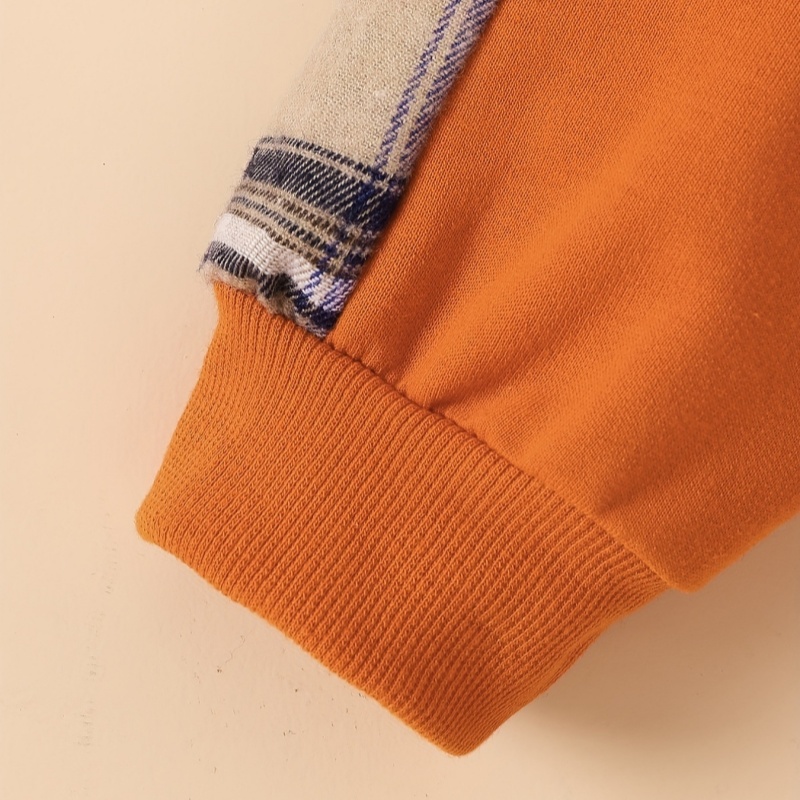 2-Piece Plaid Bear Baby Newborn Sweatshirt Set