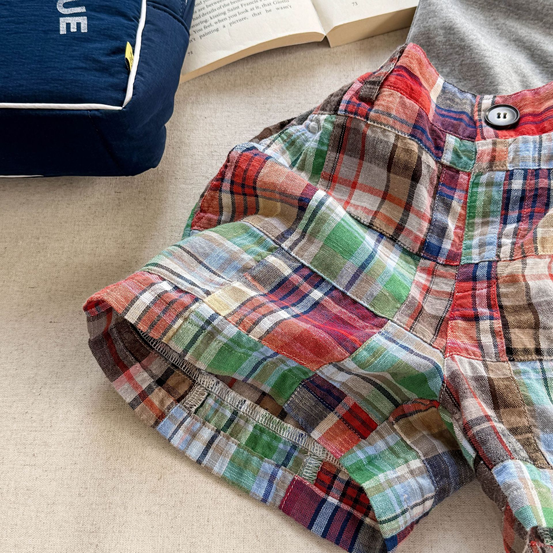 Kids Colorful Plaid Shorts (12M-9Y）