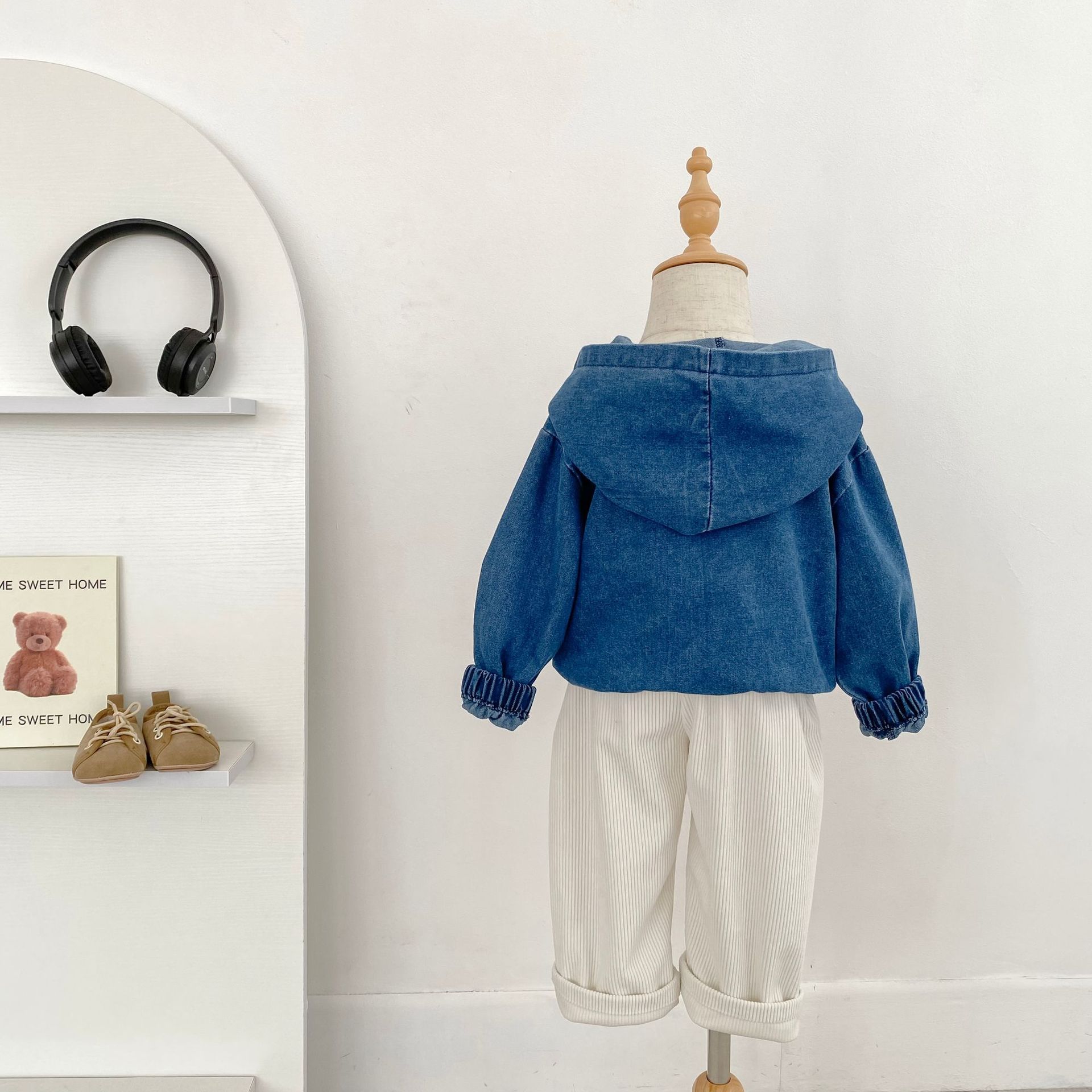 Baby & Kids Denim Hooded Pullover Jacket