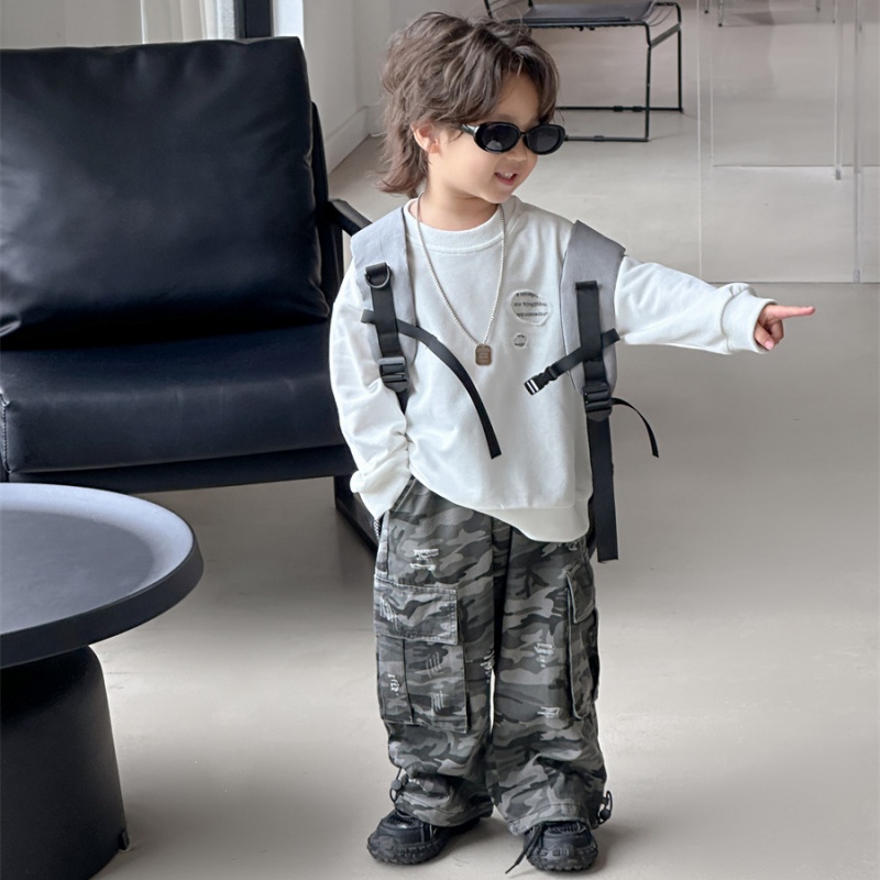 Toddler Boys' Ripped Camouflage Work Pants