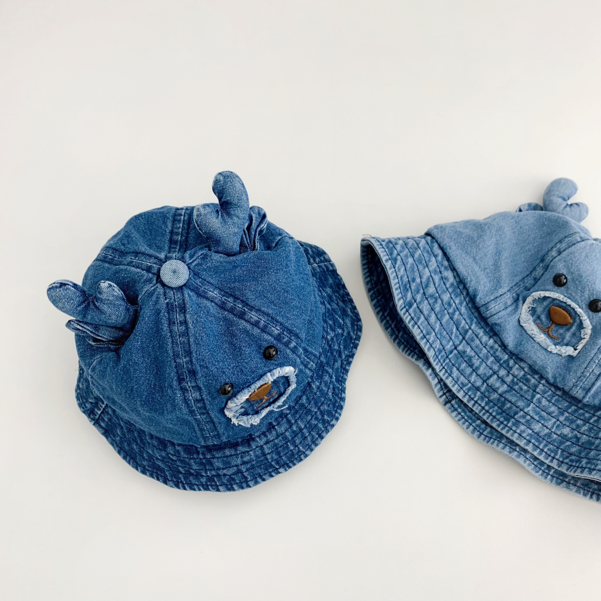 Toddler Cute Deer Cat Dome Denim Bucket Hat