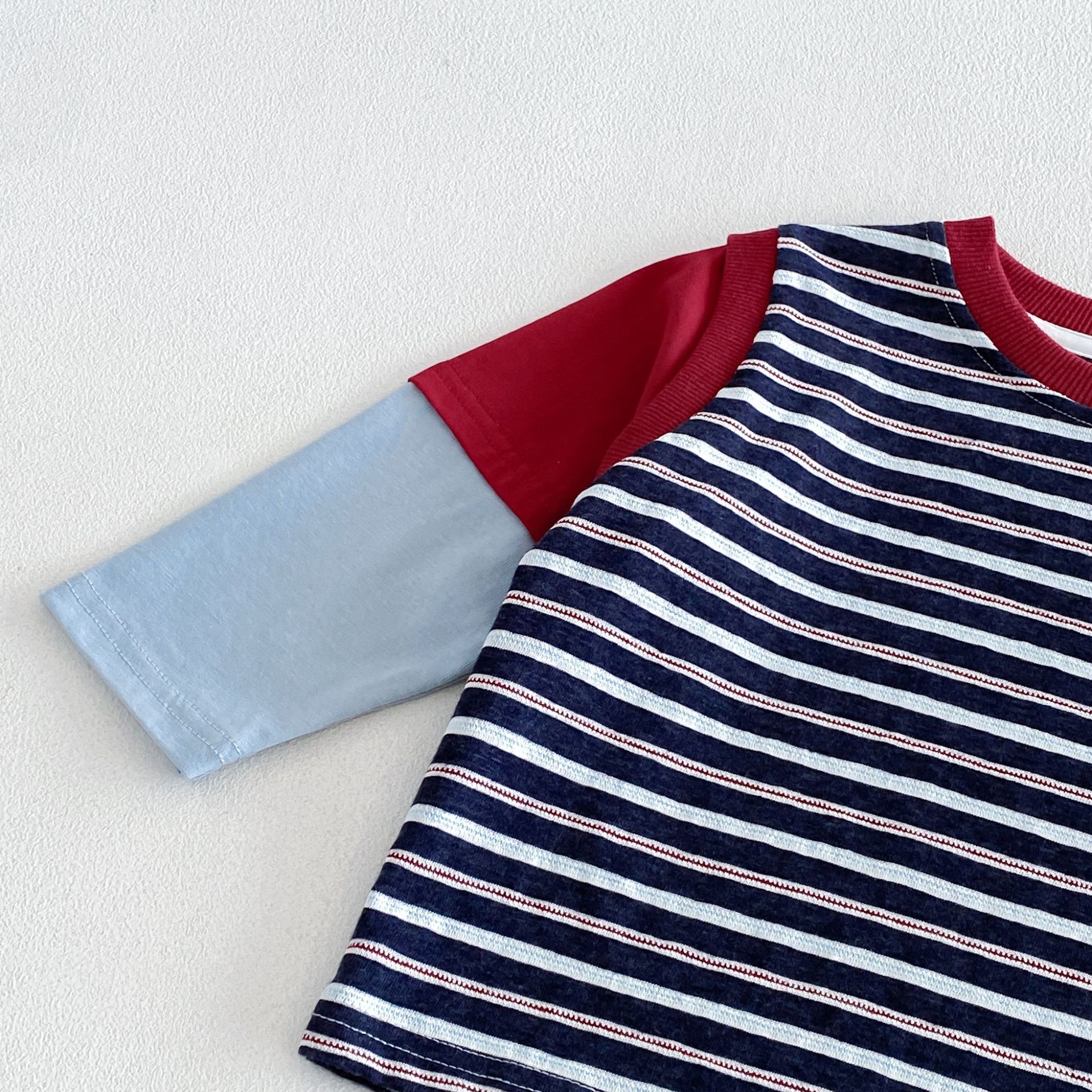 Kids Contrasting Colors Stripe T-shirt