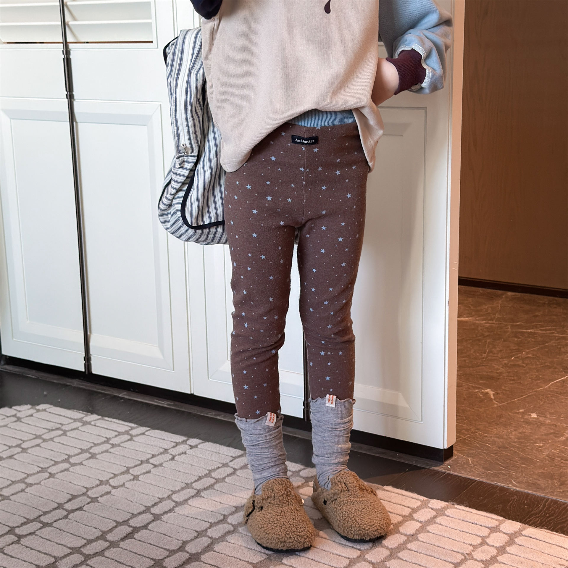 Kids Color Blocking Star Print Base Layer Pants