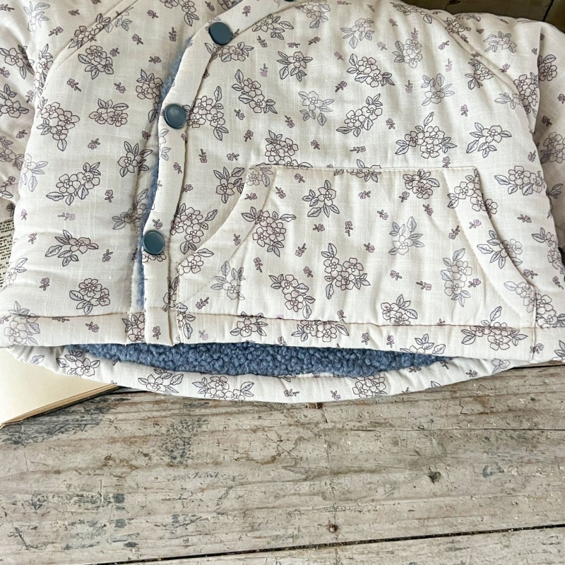 Baby Girl Small Floral Hooded Cotton Jacket
