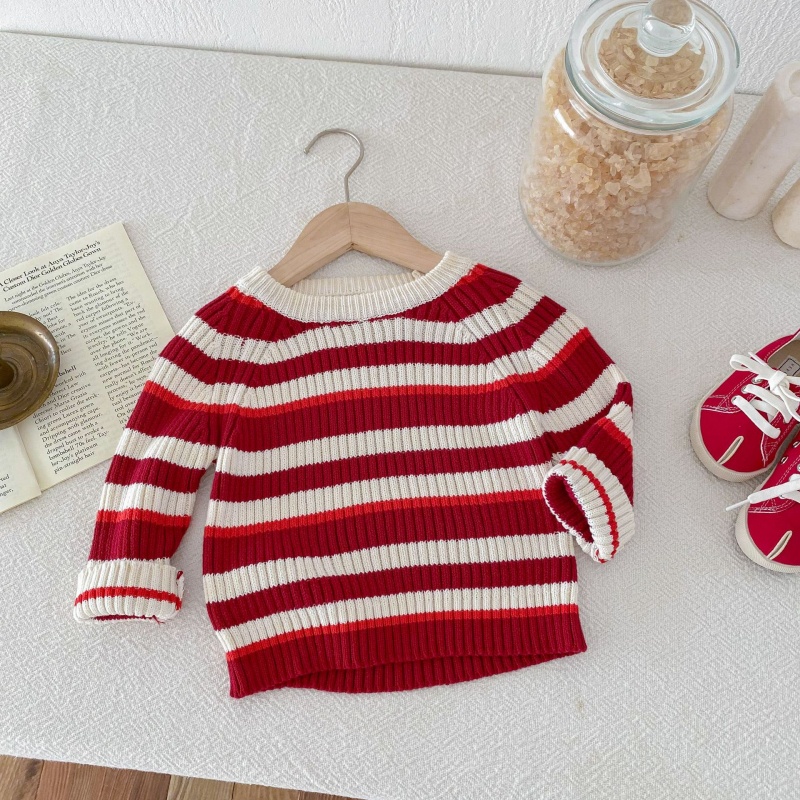 Baby Toddler Red Striped Sweater
