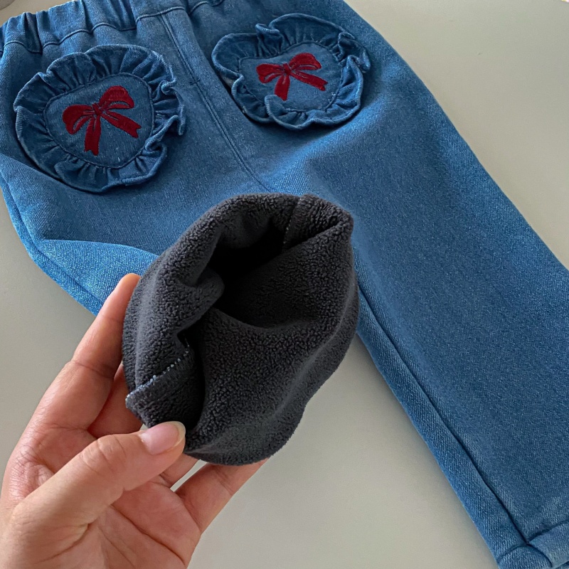 Baby Toddler Girls Bow Denim Pants