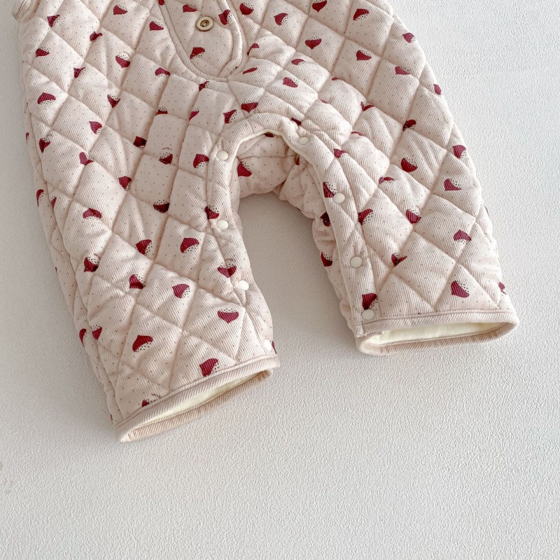 Baby Heart Print Tank Top Thickened Romper