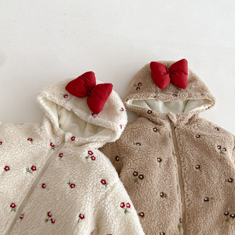Baby & Kids' Girls Floral Print Bow Outerwear