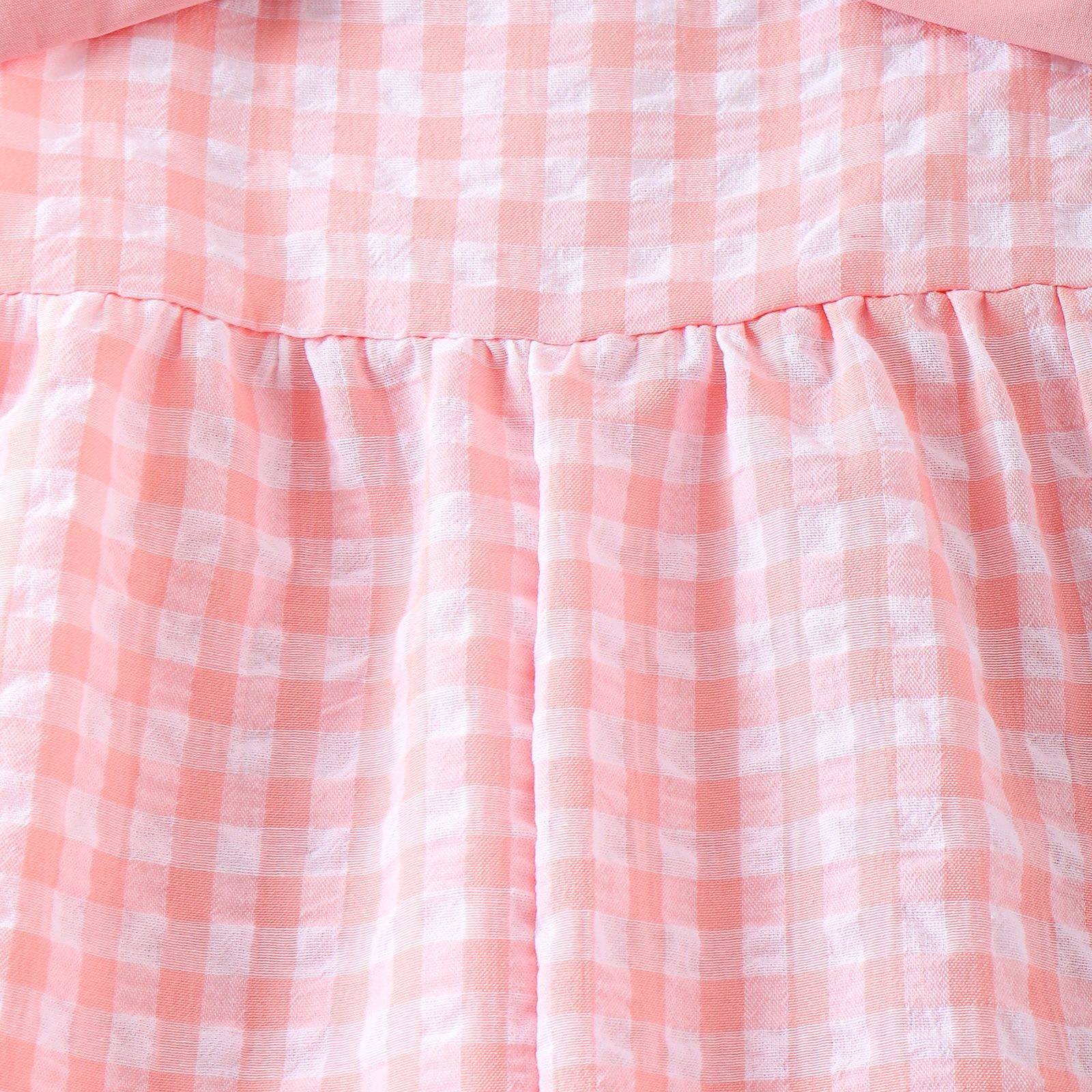 Toddler Girl Gingham Bow Cotton Romper