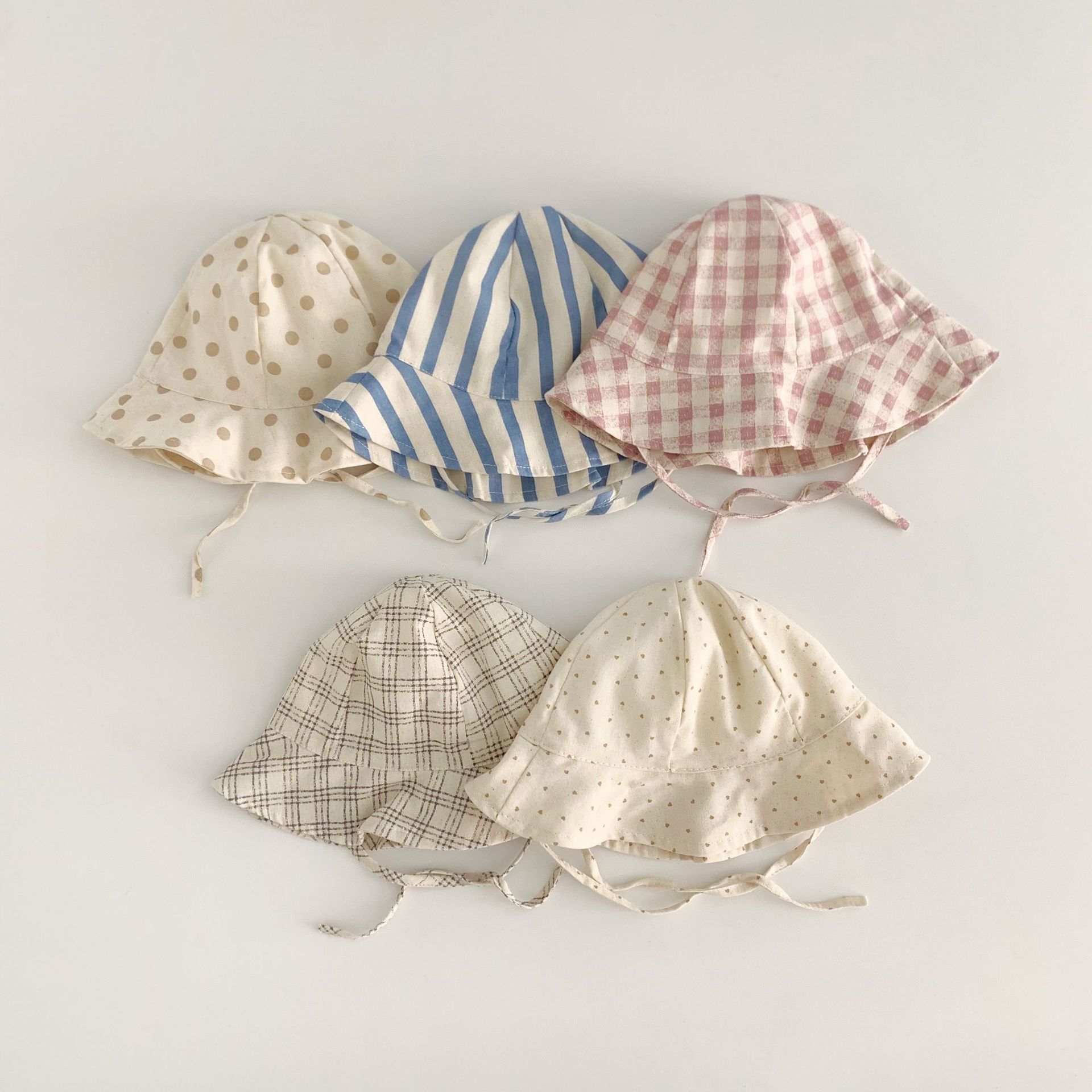Baby Toddler Striped Polka Dot Checkerboard Bucket Hat