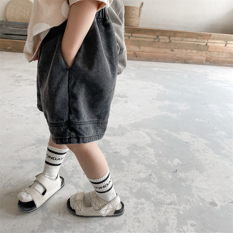 Kids Solid Color Short Jeans