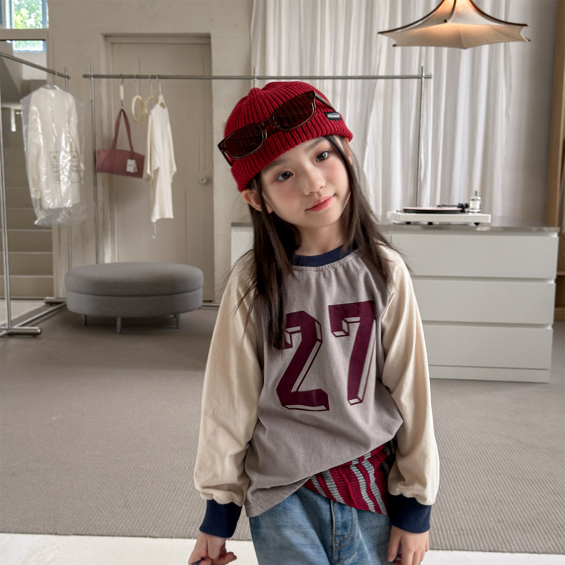Kids Color Blocking Sleeves T-shirt