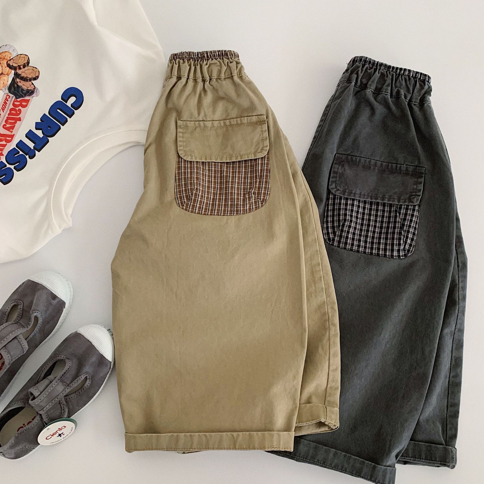Kids Checkered pocket Pants