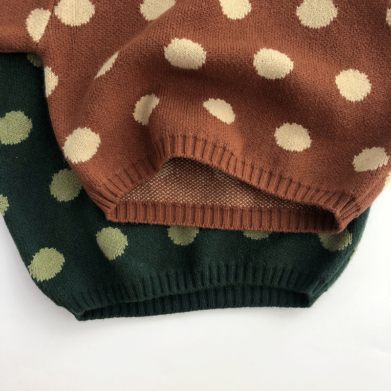 Kids Polka Dots Retro Knitted Sweater