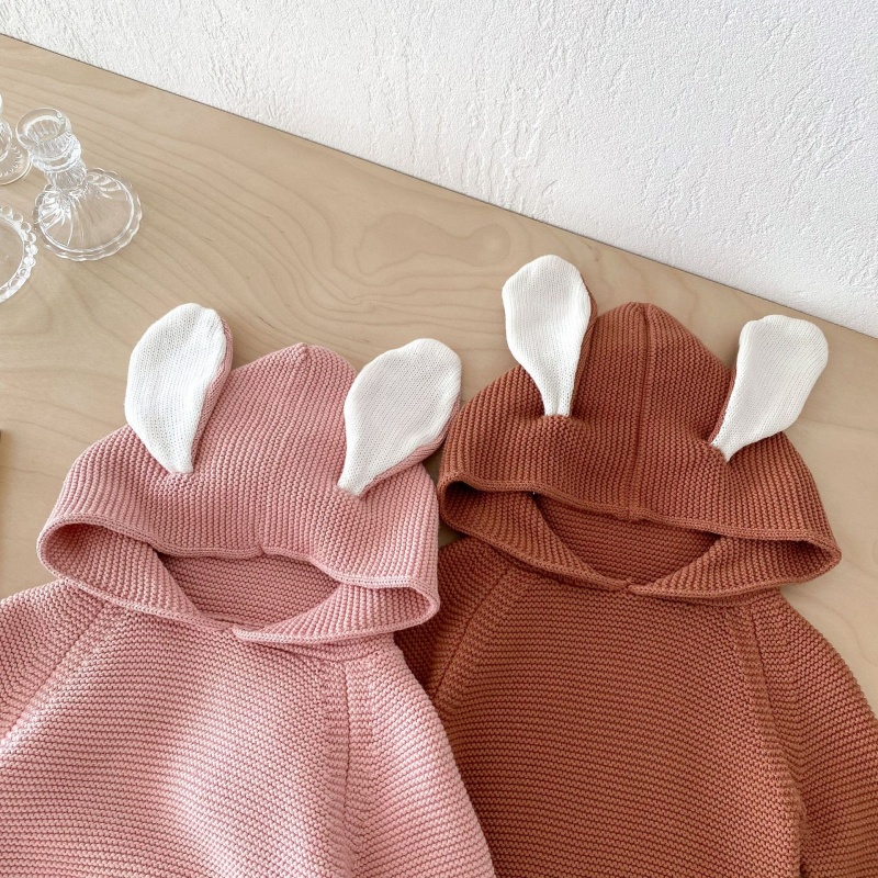 Baby Toddler Rabbit Ear Hooded Knitted Top
