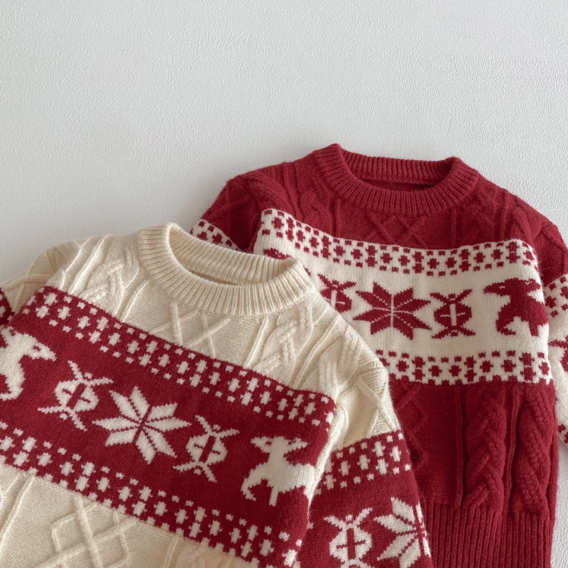 Baby Toddler Christmas Reindeer Snowflake Sweater