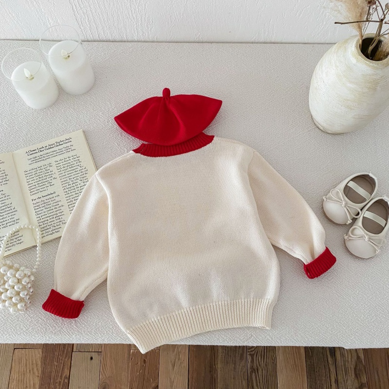 Baby Toddler Girls Heart-Print Color-Block Sweater