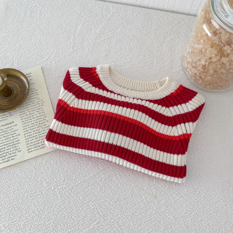 Baby Toddler Red Striped Sweater