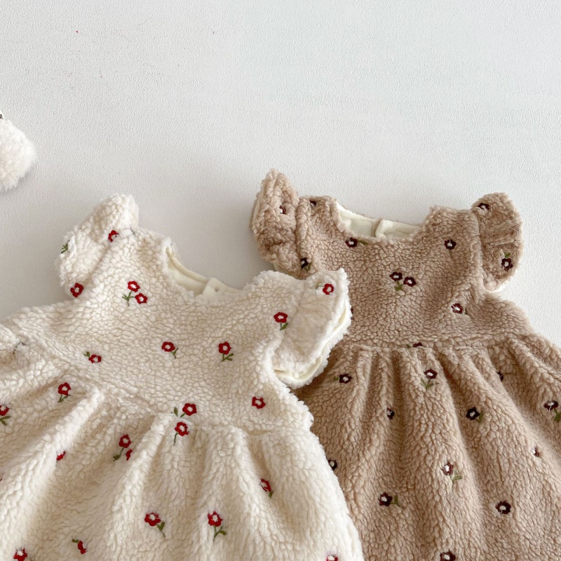 Baby Toddler Girls' Floral Fleece Vest Dress