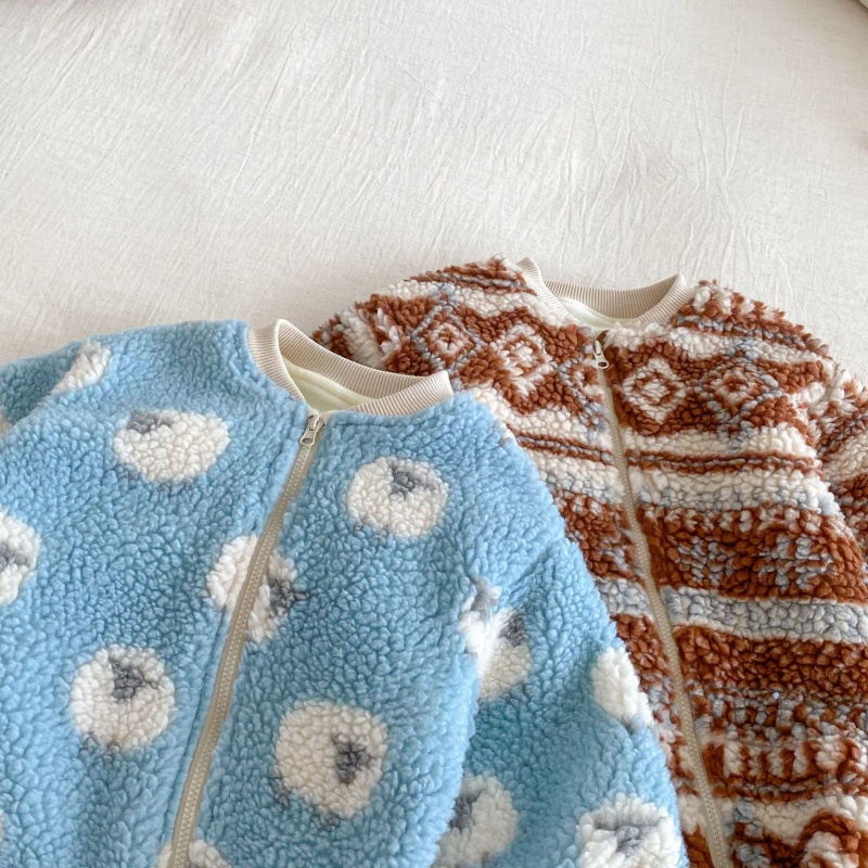 Baby Fleece Print Romper Set (Includes Hat)