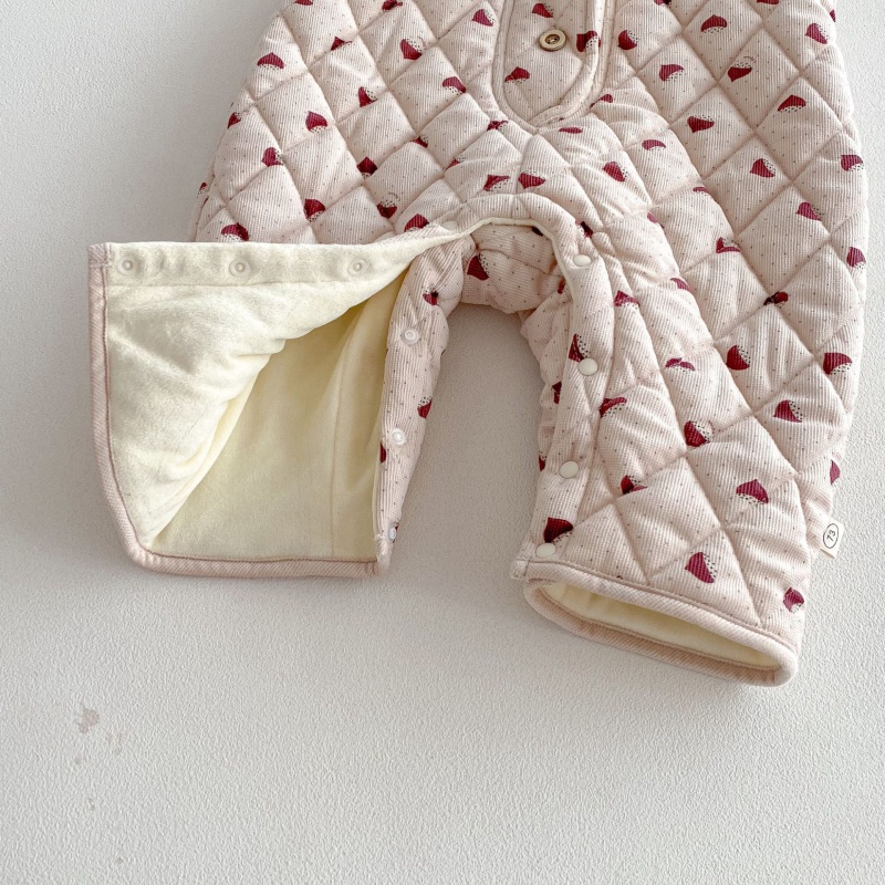 Baby Heart Print Tank Top Thickened Romper