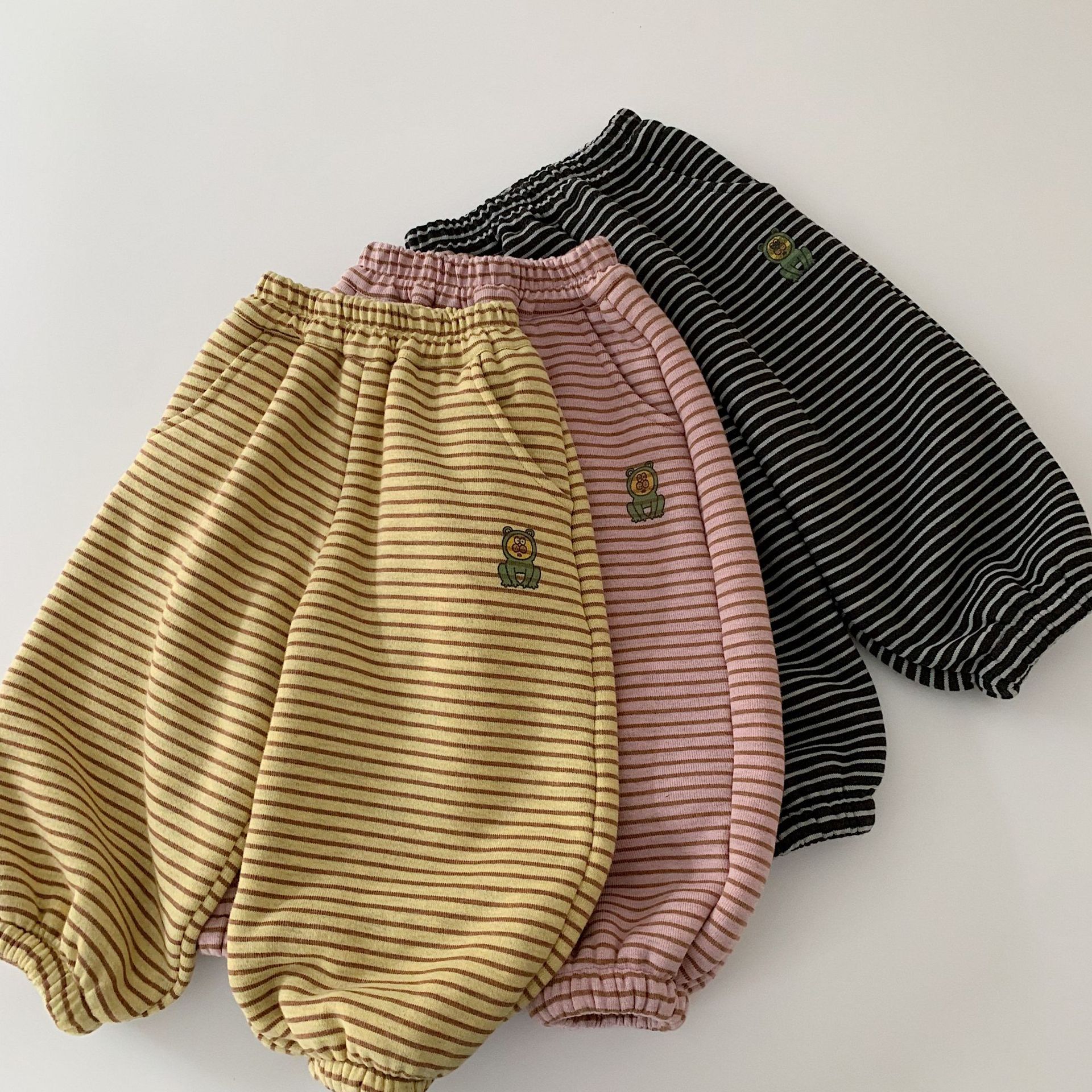 Kid Boy Bear Stripe Casual Pants