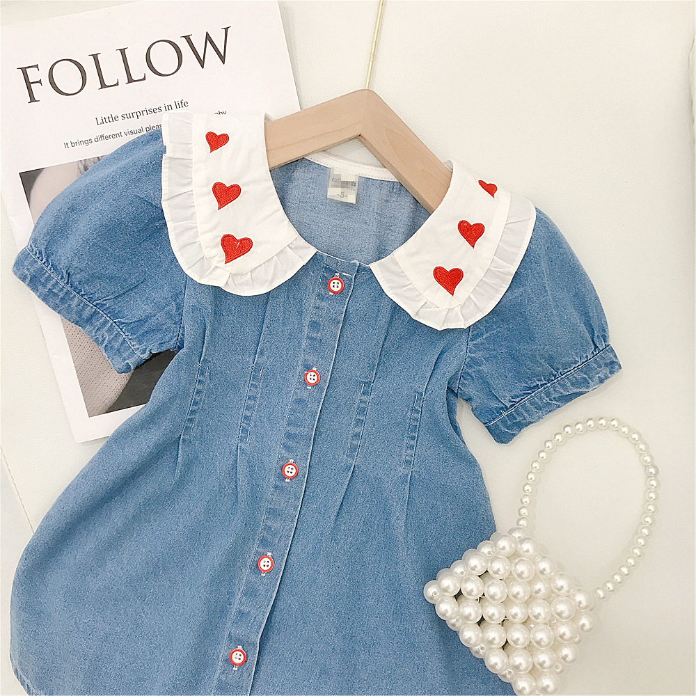 Kids Girl Love Denim Dress