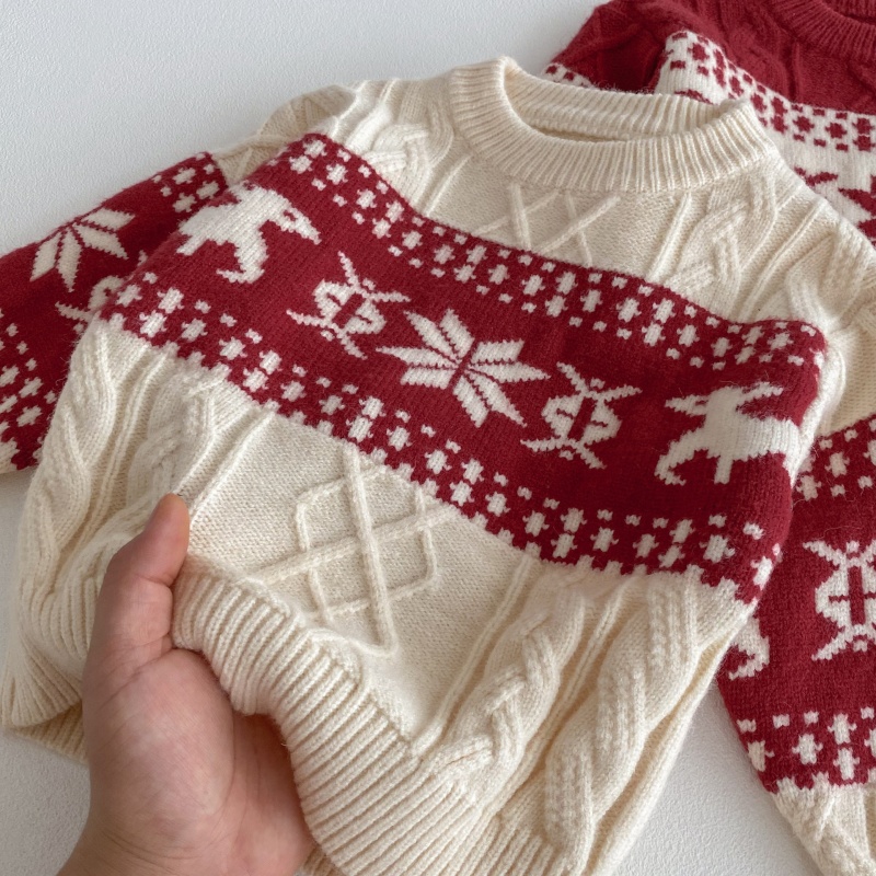Baby Toddler Christmas Reindeer Snowflake Sweater