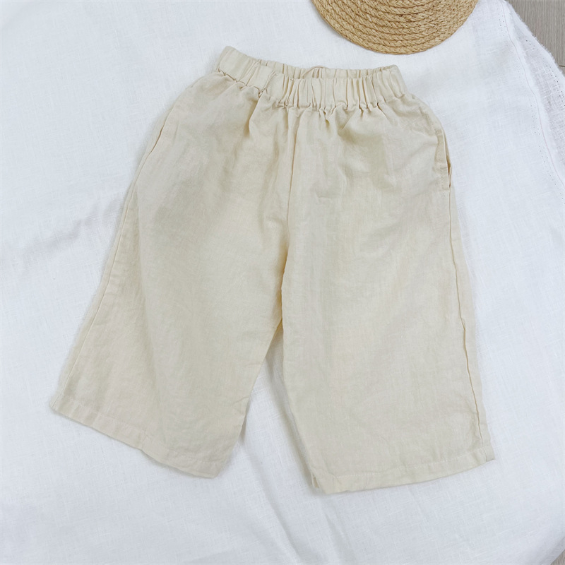 Kids Solid Color Straight Leg Pants