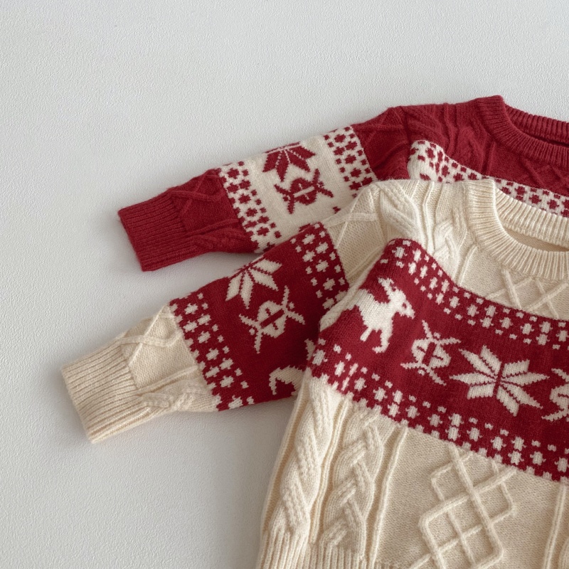 Baby Toddler Christmas Reindeer Snowflake Sweater