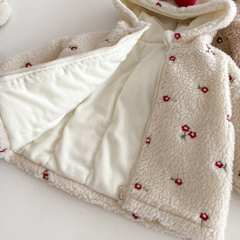 Baby & Kids' Girls Floral Print Bow Outerwear