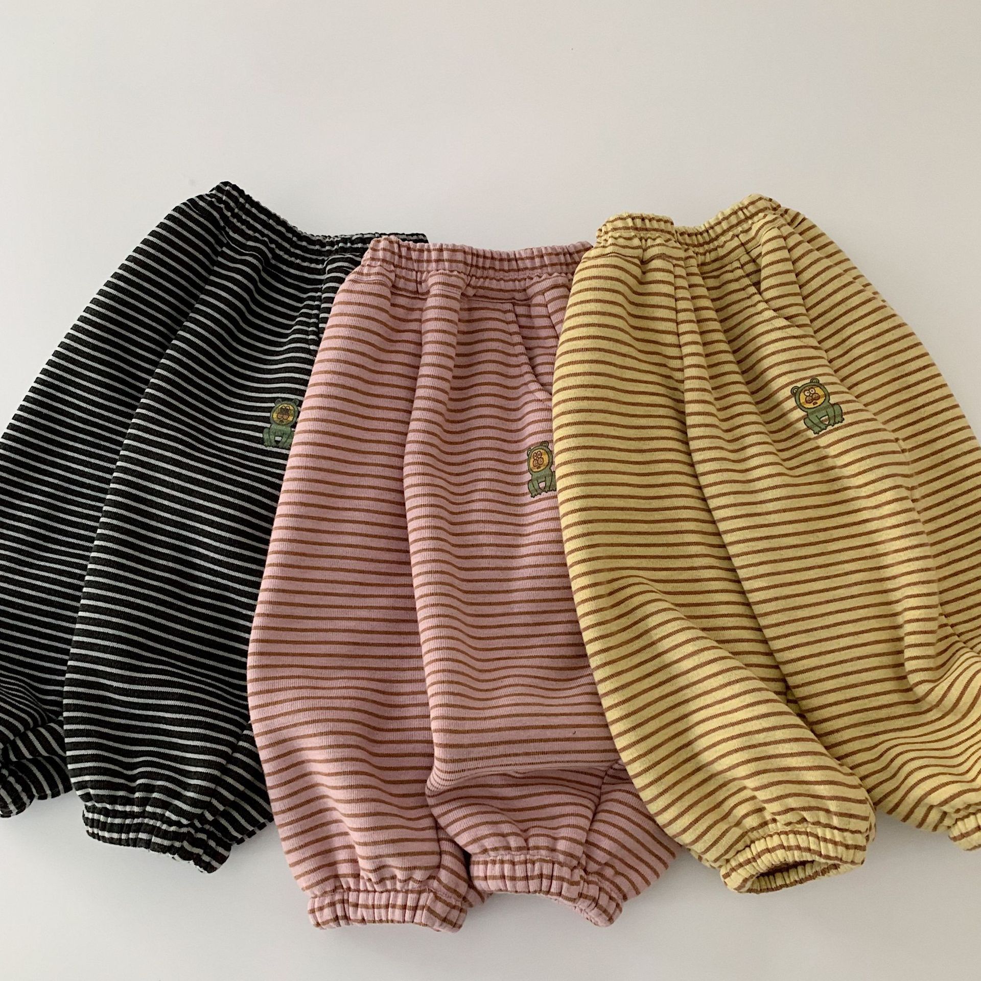 Kid Boy Bear Stripe Casual Pants