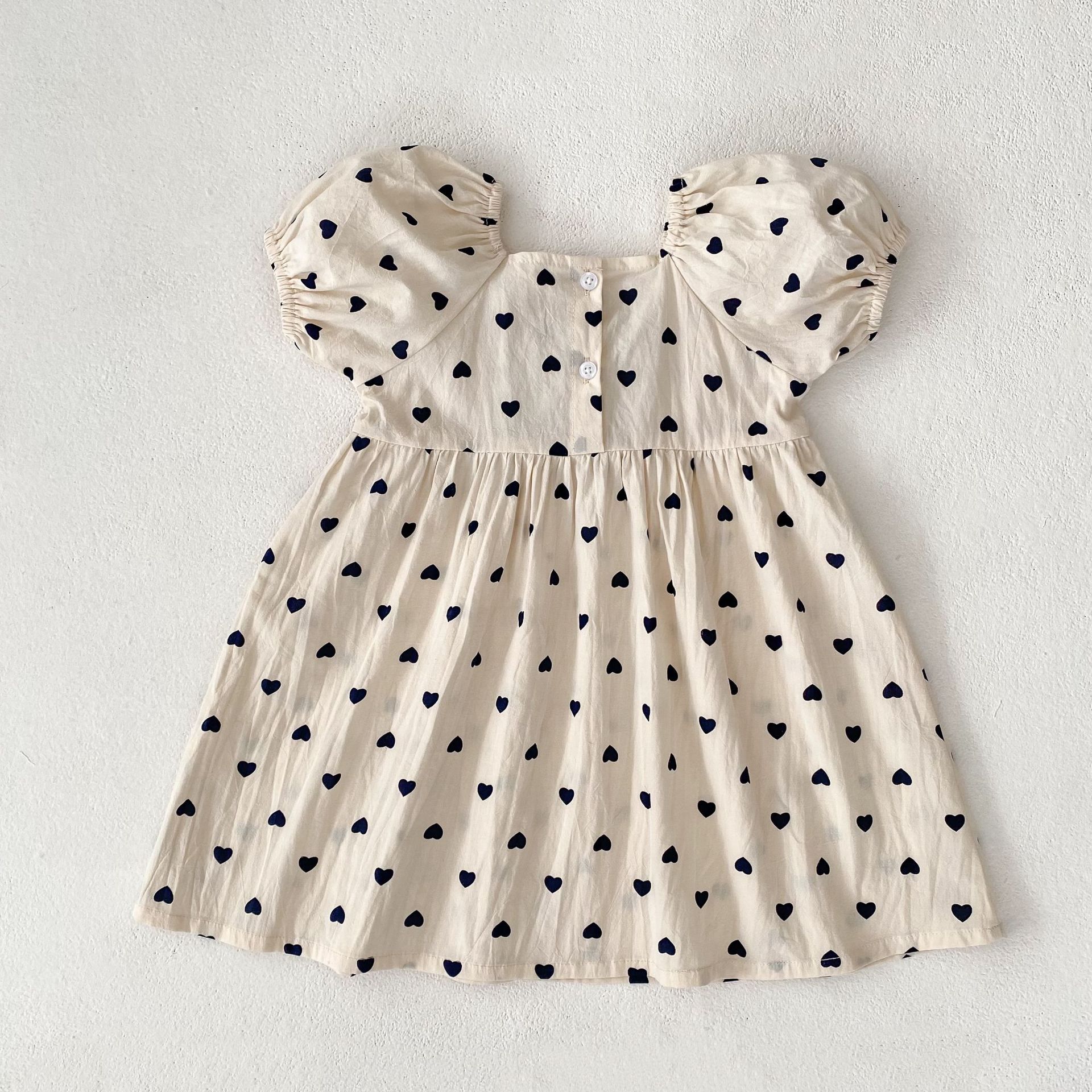 Baby Toddler Girl Beige Bow Love Dress