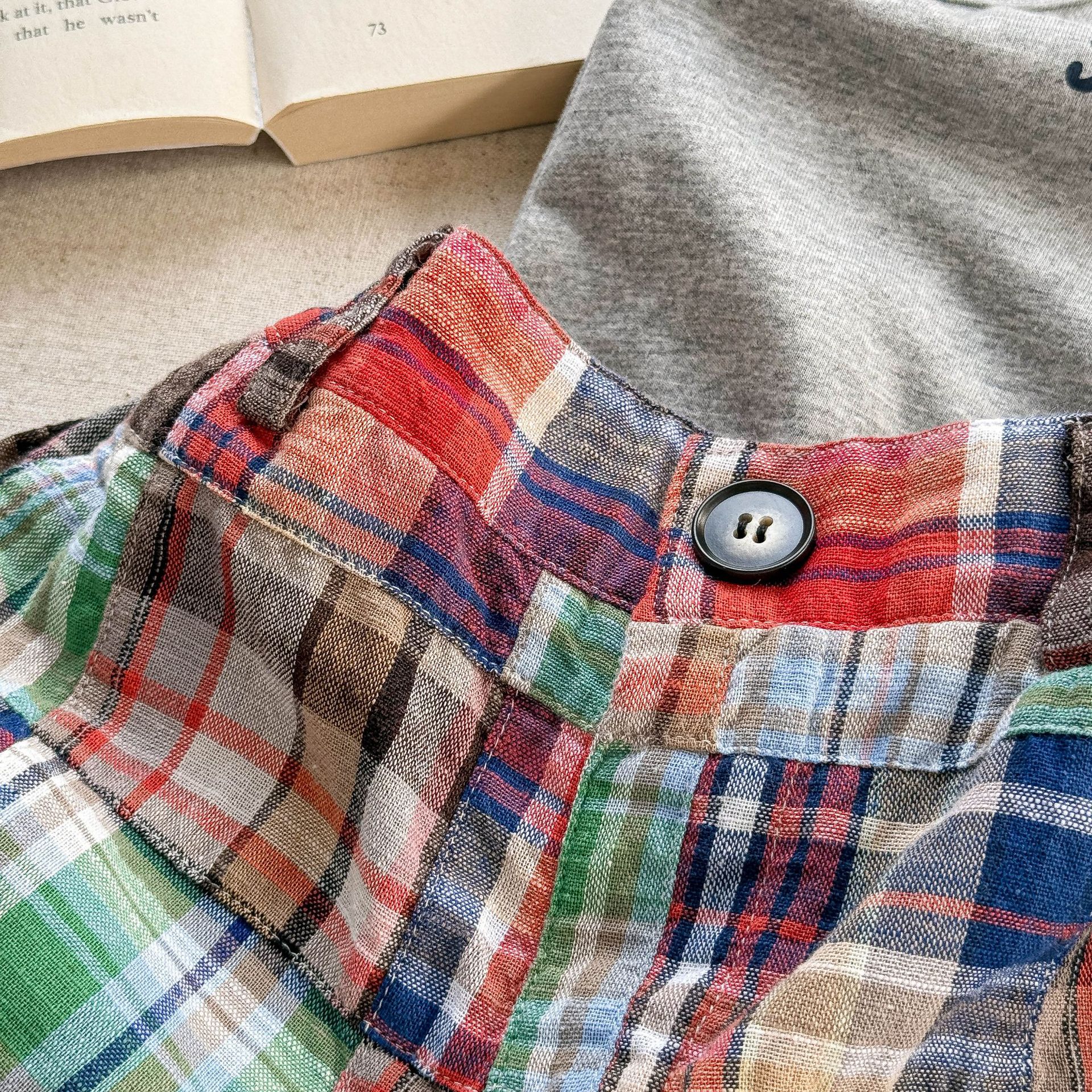 Kids Colorful Plaid Shorts (12M-9Y）