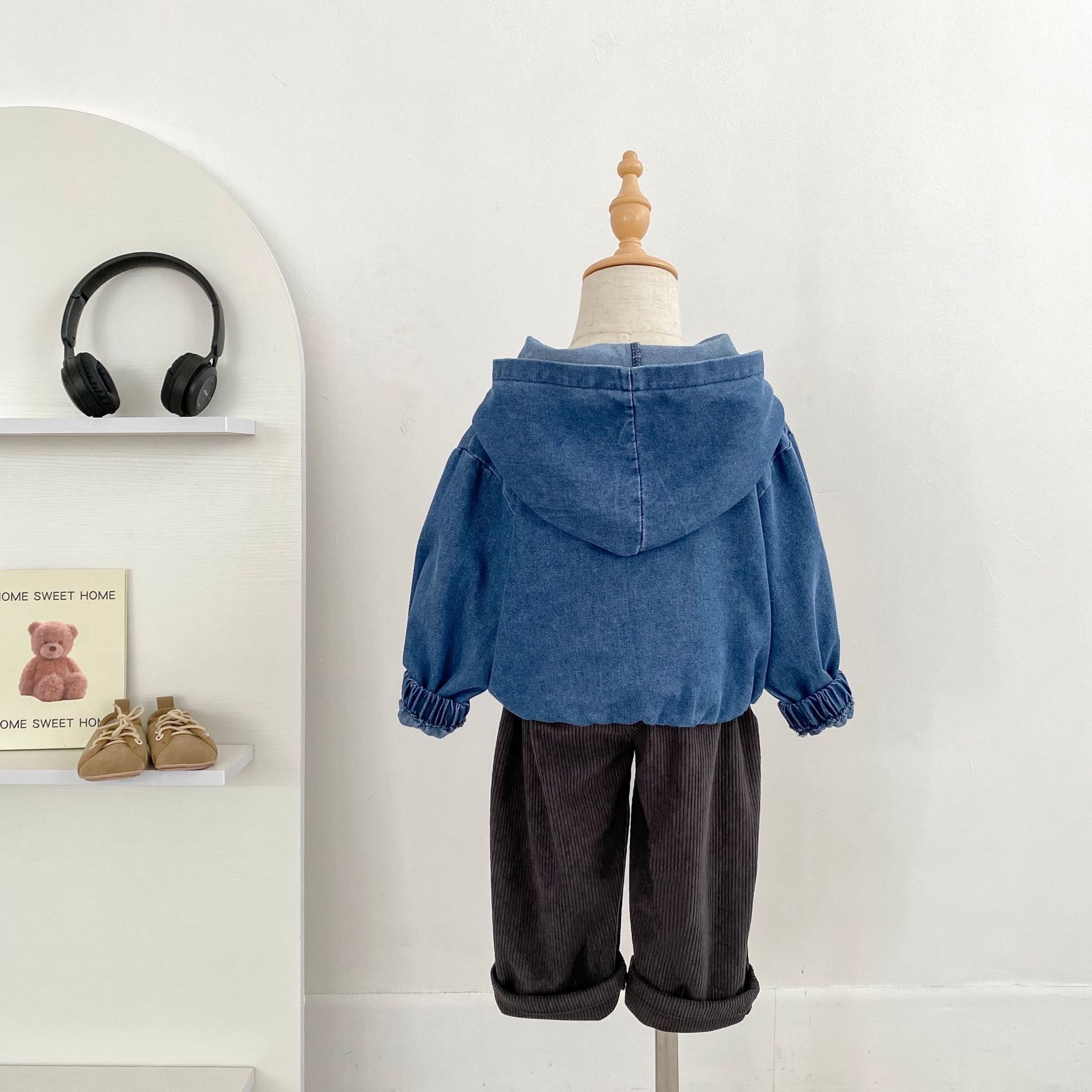 Baby & Kids Denim Hooded Pullover Jacket